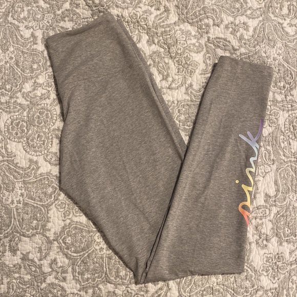 NEW Victoria’s Secret VS PINK cotton high waist legging with rainbow logo - Picture 4 of 6